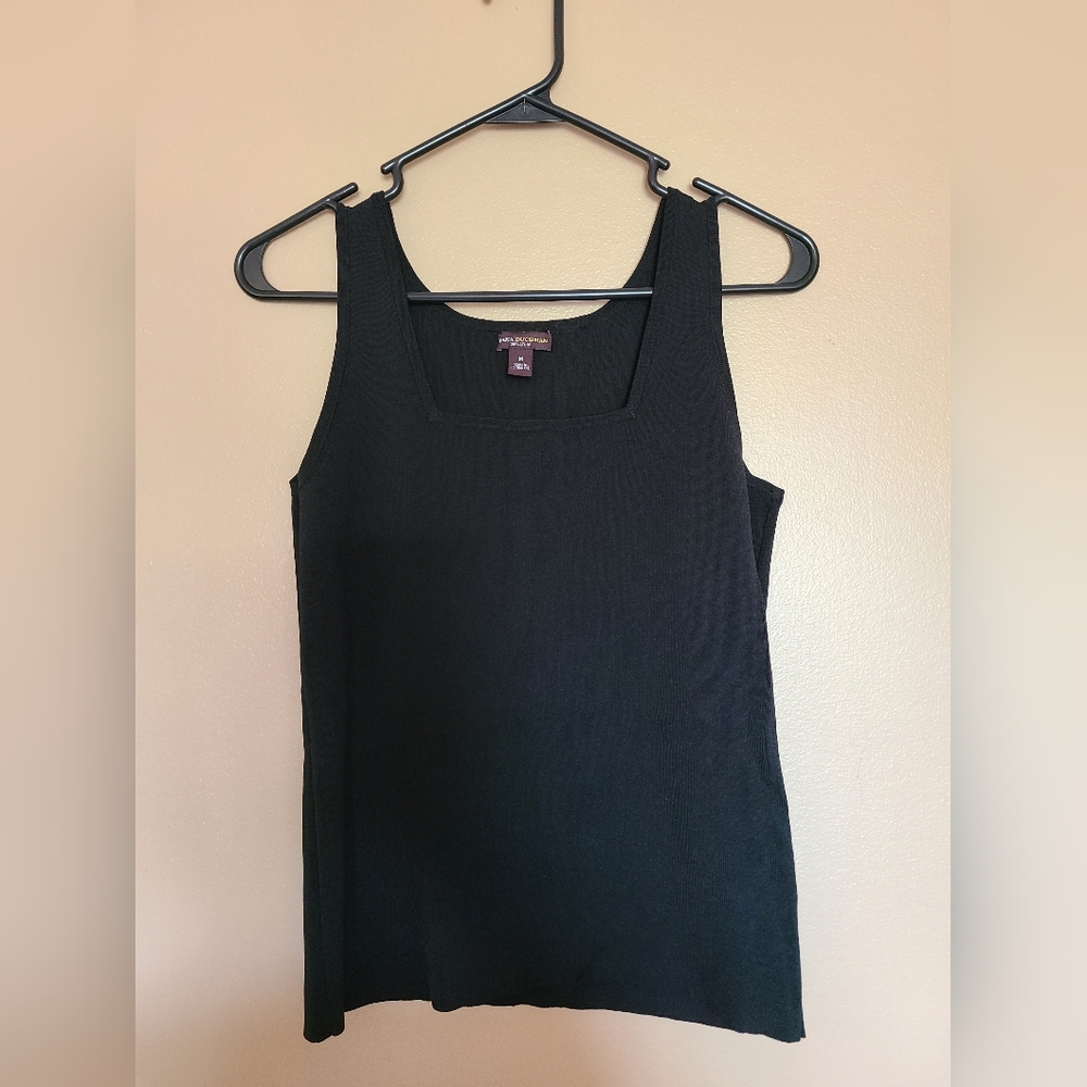 Dana Buchman Black Sleeveless Rayon/Nylon Dress Tank Top Womens Size Medium